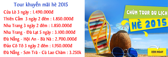 Giá các tour chương trình du lịch hè 2015